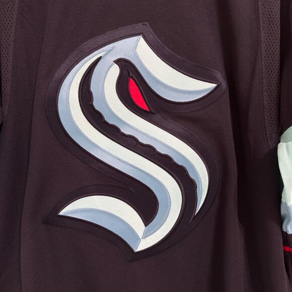 Men's Adidas NHL Seattle Kraken Home Hockey Jersey Authentic GT5622 Size $180 - Picture 2 of 11